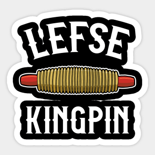 Funny Norwegian Lefse King Rolling Pin Sticker